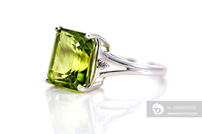 green peridot ring