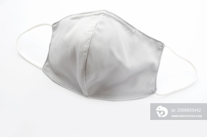 Face mask, cloth for protection against viruses and dust on a white background