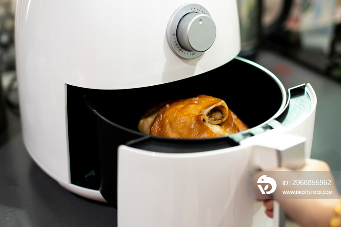 Air fryer machine  for home ( selective focus )