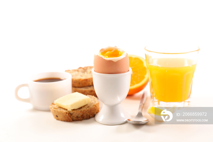 healthy breakfast on white background