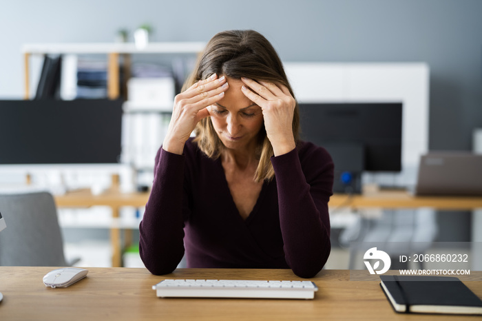 Casual Woman With Headache