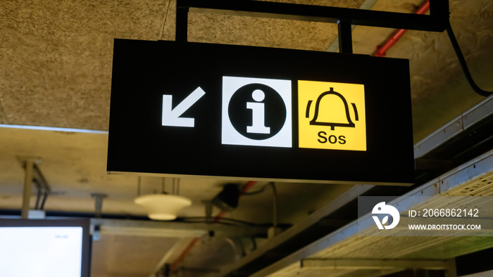 A sign in underground in Barcelona, Spain