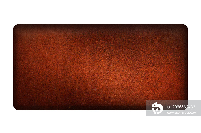 Blank corten steel plate isolated on white background