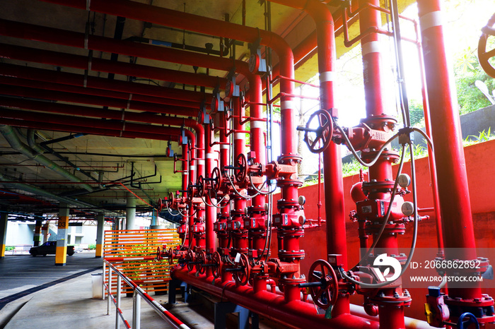 System of water pipes and control valves of The water system in the department store.For use inside department store and fire protection system.