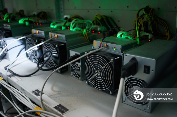 Bitcoin cryptocurrency mining farm