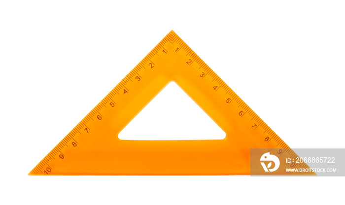 Science and education - Orange set square triangle isolated