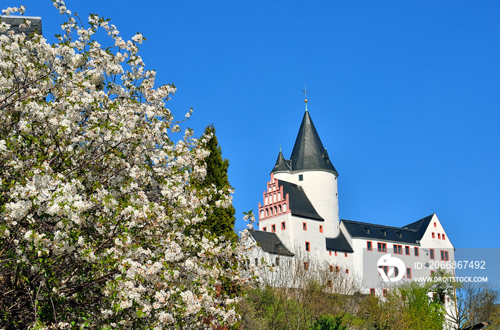 Schloss Schwarzenberg im Erzgebirge im Frühling