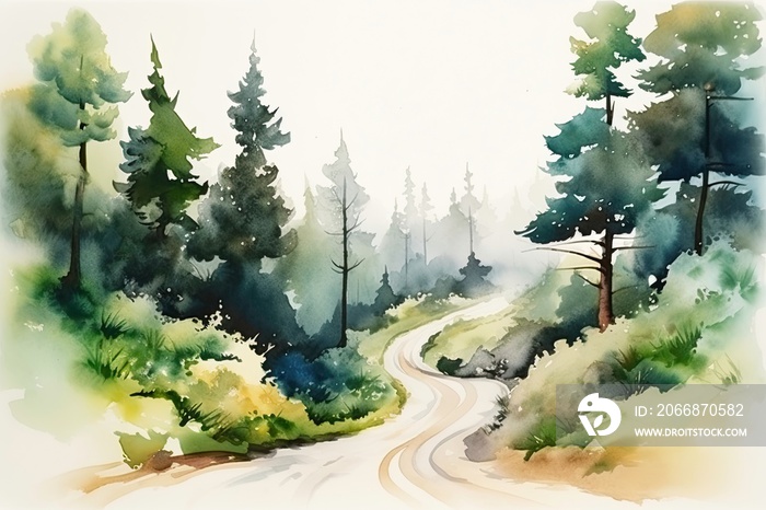 light watercolor of high mountains