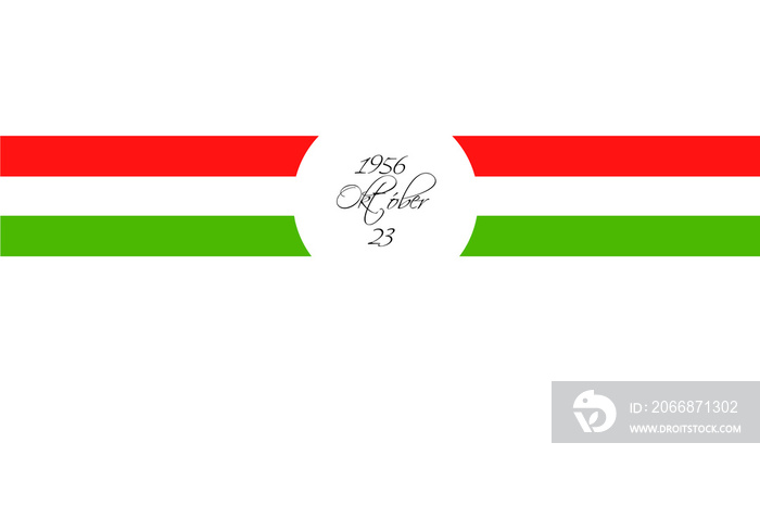 isolated on white tricolor ribbon overlay symbol of the hungarian national day 23 october 1956 uprising