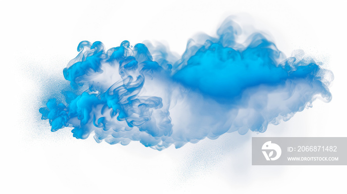 Smoke cloud blue dust floating mist cyan particles