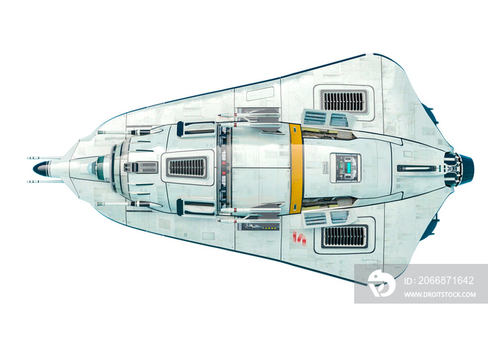 small space ship in a white background
