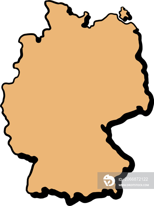 doodle freehand drawing of germany map.