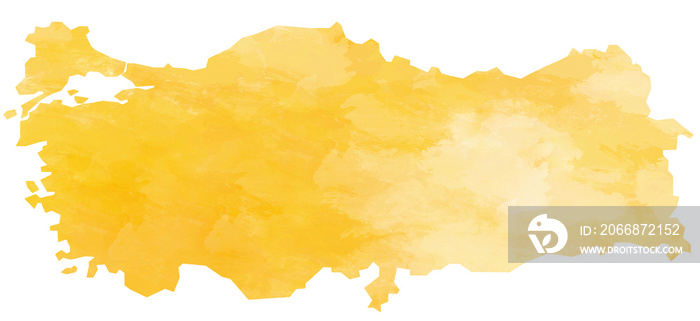 Turkey map water color illustration styles isolated on transparent background.