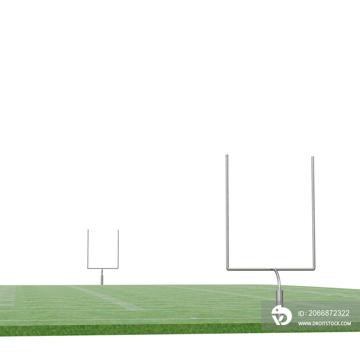 3D rendering illustration of an American football field