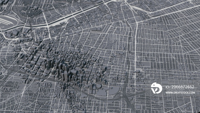 Los Angeles city map. Los Angeles 3d map