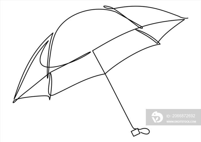 continuous line drawing of umbrella.Accommodation flat icon