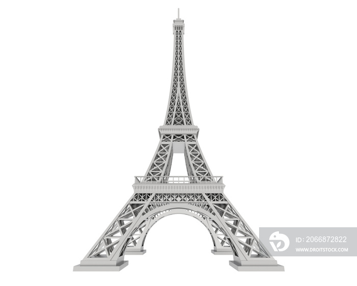 Eiffel tower on transparent background. 3d rendering - illustration