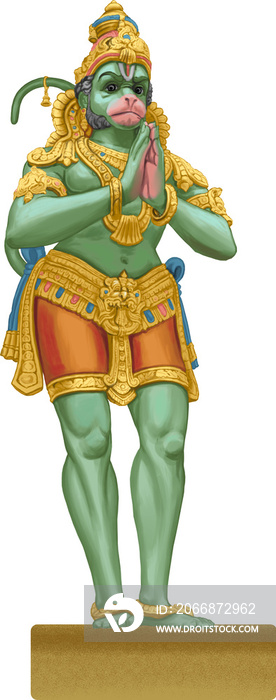 Hanuman is a Hindu god and the divine Vanara companion of the god Ram