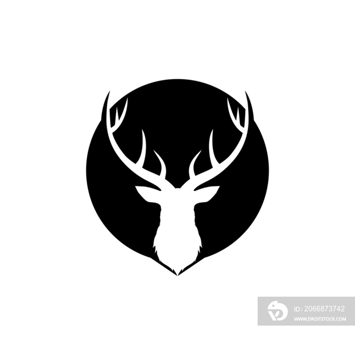 Deer head with antlers icon isolated on transparent background