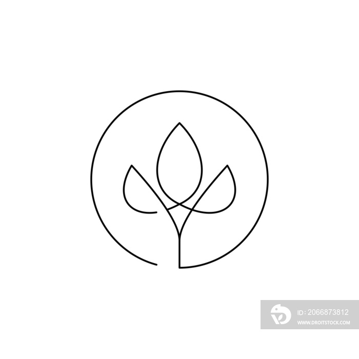 single line art vector flower illustration, outline set of blooming flowers