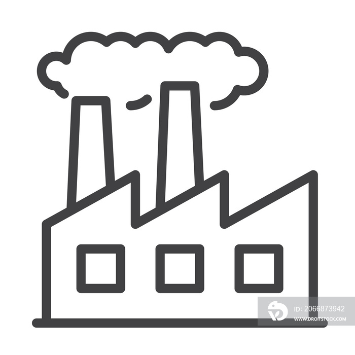 simple thin line icon of a factory