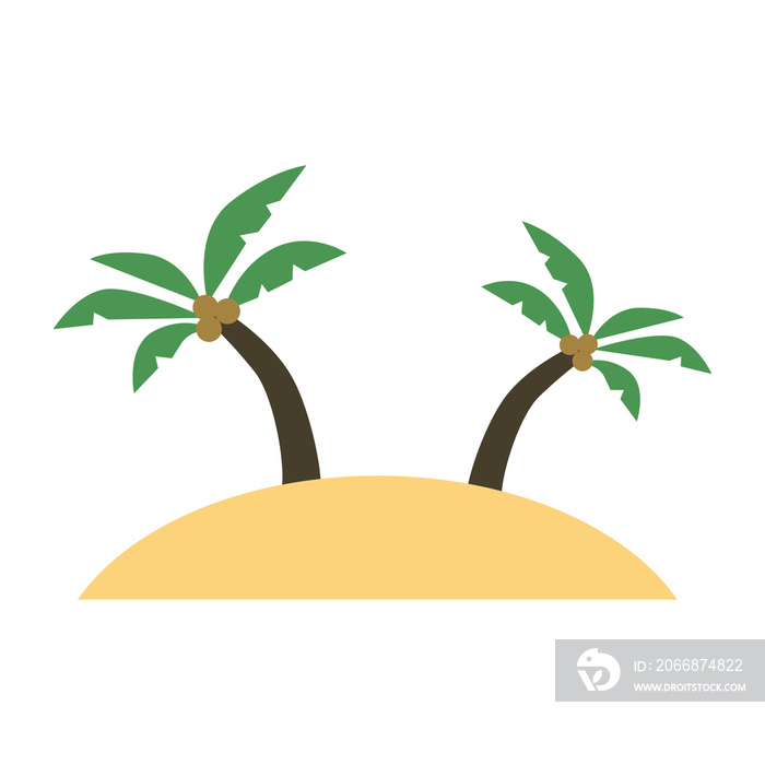 isolated island with coconut palm