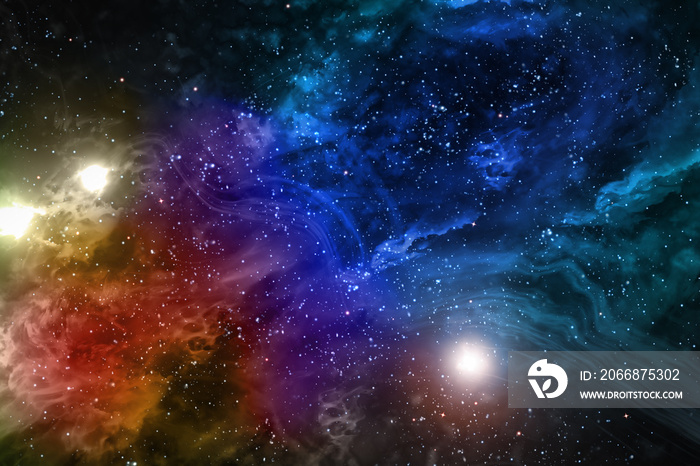 Universe Starscape Background 3D Illustration