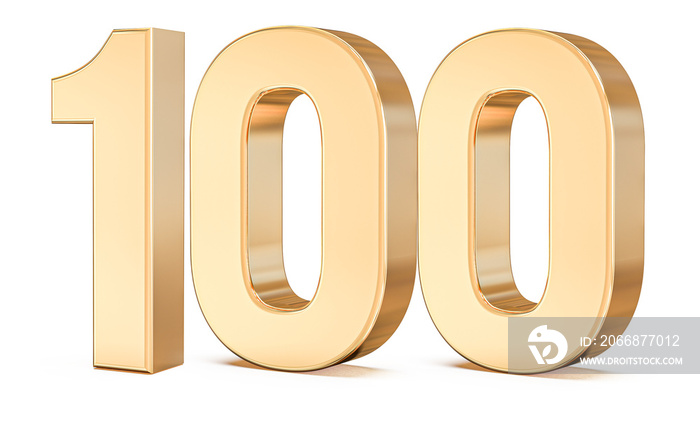 3d gold Number 100