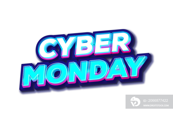 Cyber monday PNG image 3d text effect design