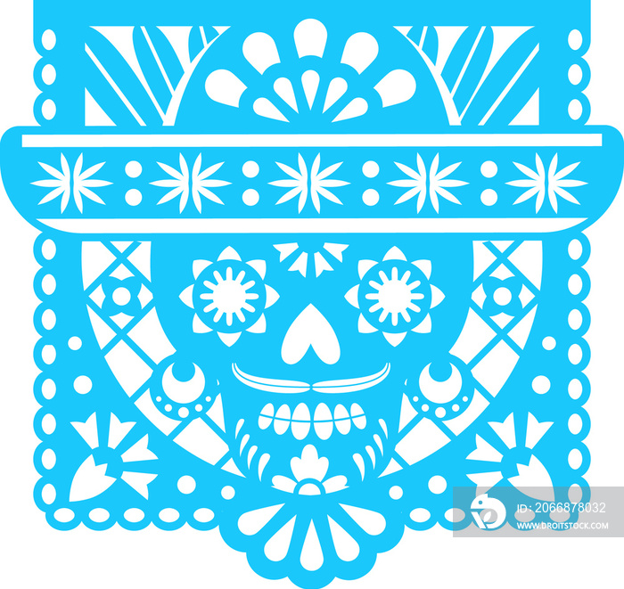 Mexican Day of Dead, papel picado paper cut flag