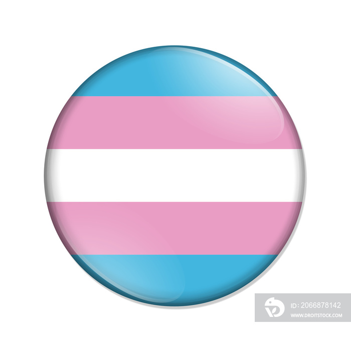 Transgender striped flag badge button