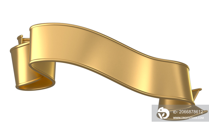 Elegant Gold Ribbon 3D Design Element