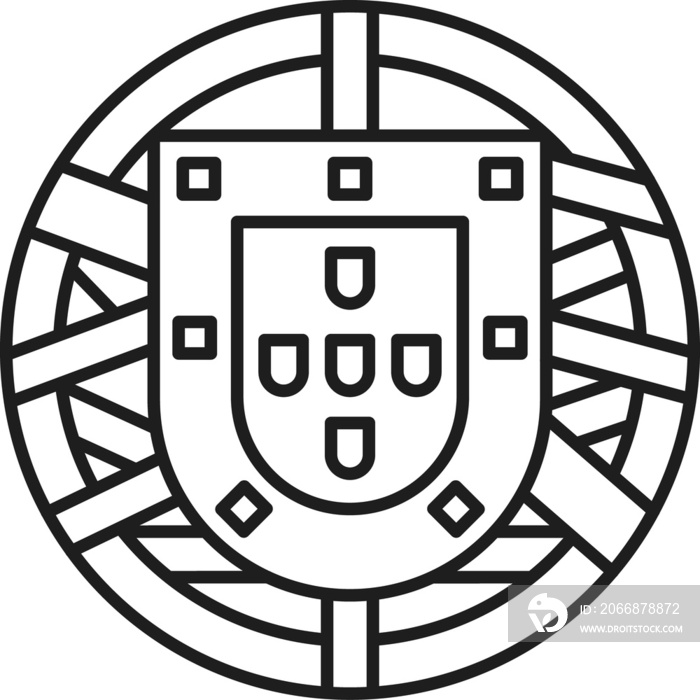 Portugal coat of arm isolated national flag emblem