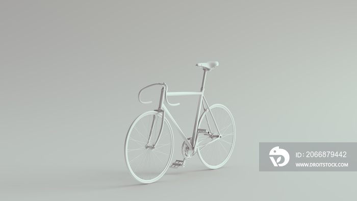 White Fixed Gear Racing Bike 3d illustration 3d render