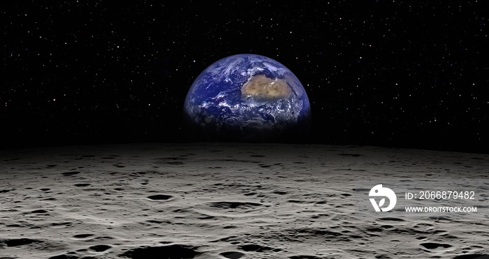 The Earth as Seen from the Surface of the Moon  Elements of this Image Furnished by NASA