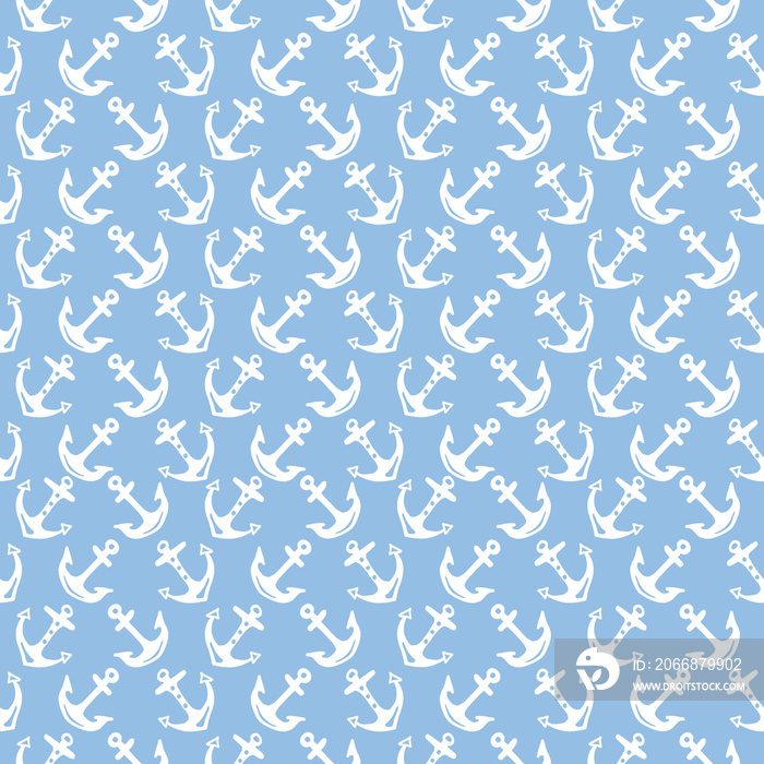 Hand Drawing Nautical Seamless Pattern for party, anniversary, birthday. Design for banner, poster, card, invitation and scrapbook