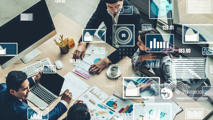 Creative visual of business data analyzing technology . Concept of digital data for marketing analysis and investment decision making .