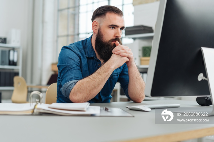 Businessman engrossed in his work