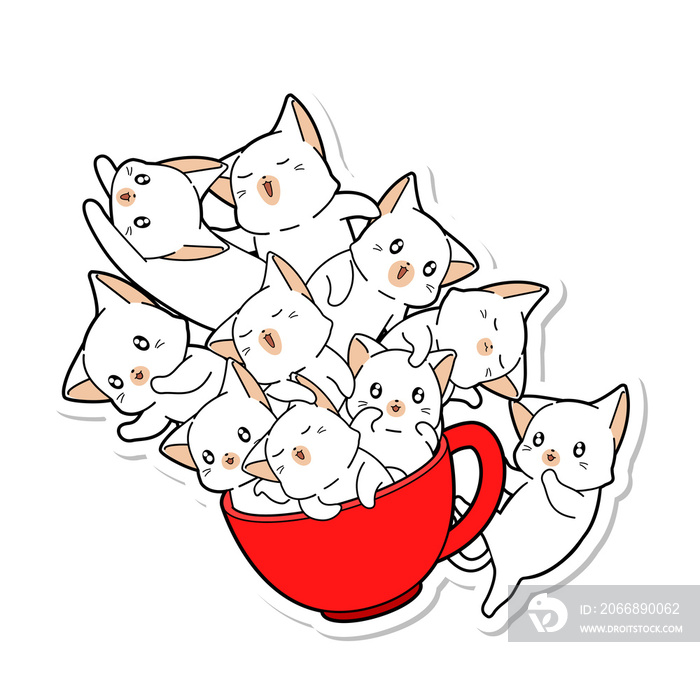 cute cat cartoon sticker