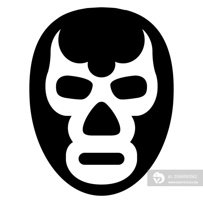 Silueta aislada de máscara de luchador de lucha libre mejicana