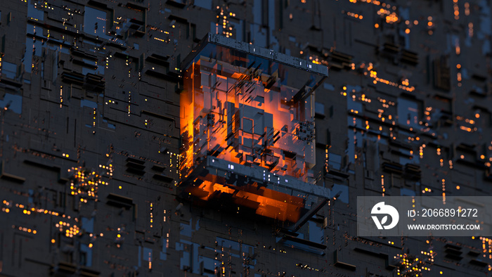 Central processing unit 3D render illustration