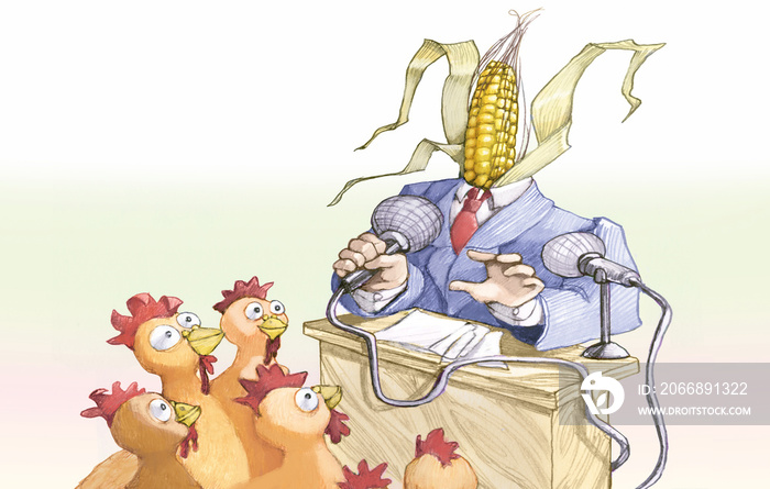 elections with corncob political humorous cartoon