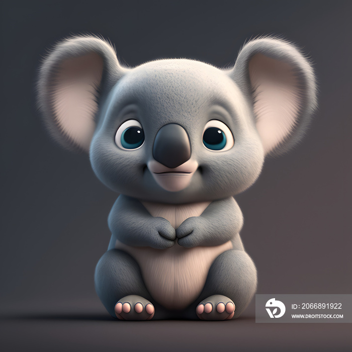 Cute Koala Character 3D Rendered