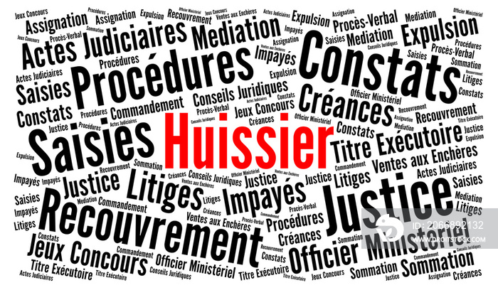 Huissier nuage de mots