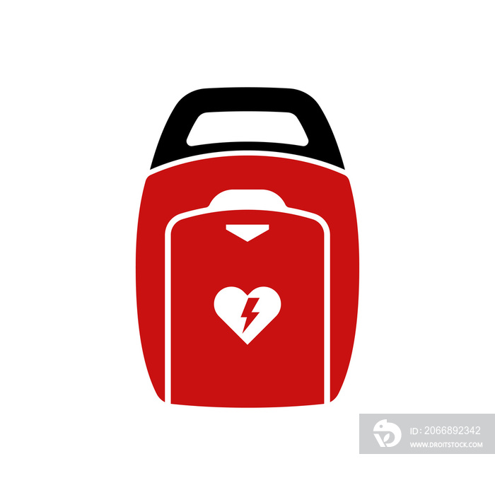 AED healthcare device icon isolated illustration.