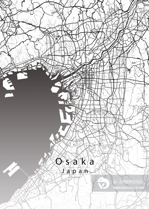 Osaka Japan City Map