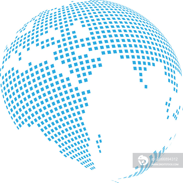 World earth map isolated transparent background.