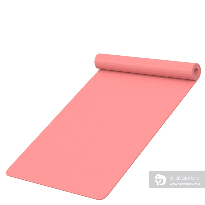 3d rendering illustration of an half rolled yoga mat