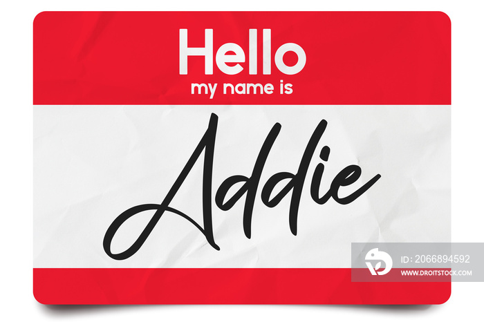 Hello my name is Addie