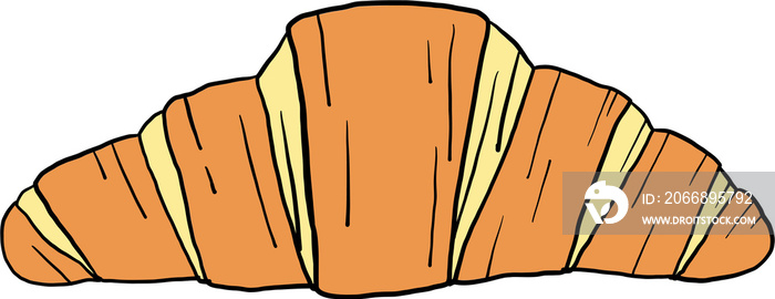 doodle freehand sketch drawing of croissant bread.